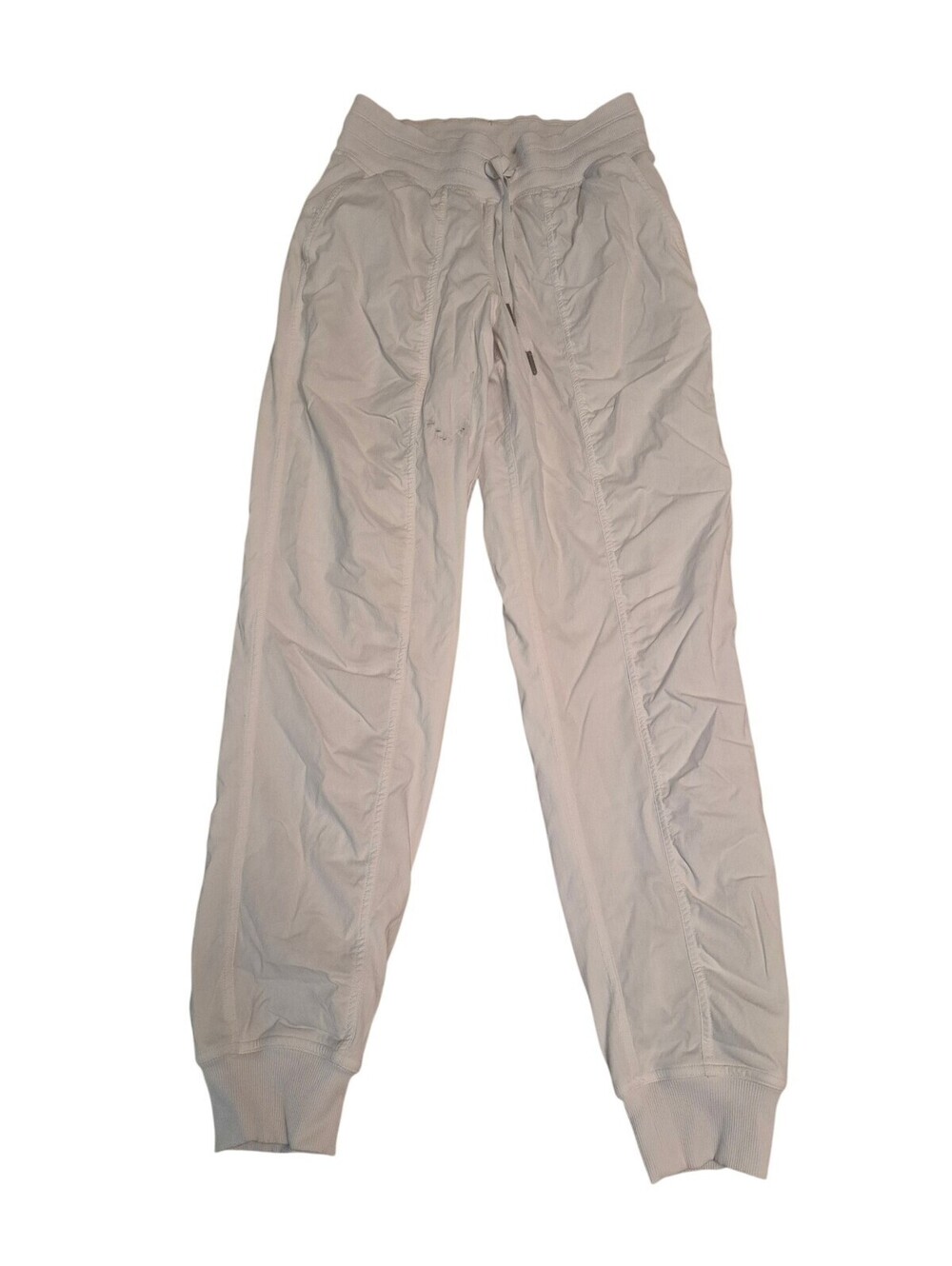 Lululemon Dance Studio White Lined Mid Rise Jogger Full Length Pants Size 4